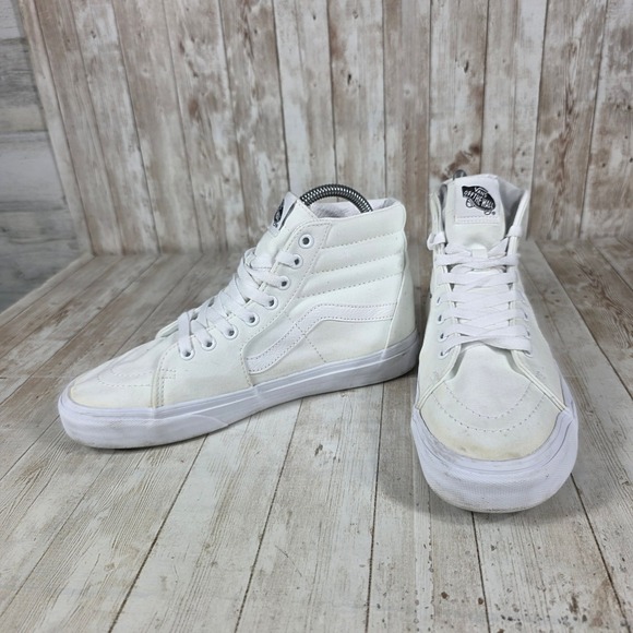 Vans SK8-Hi High Top Skate Shoes Women's Size 9 White Sneakers Casual Classic - Picture 5 of 8